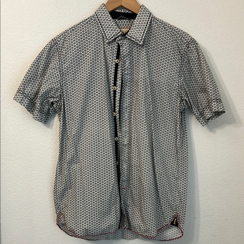Italia VTG Geometric Artwork SHORT SLEEVE SHIRT LARGE